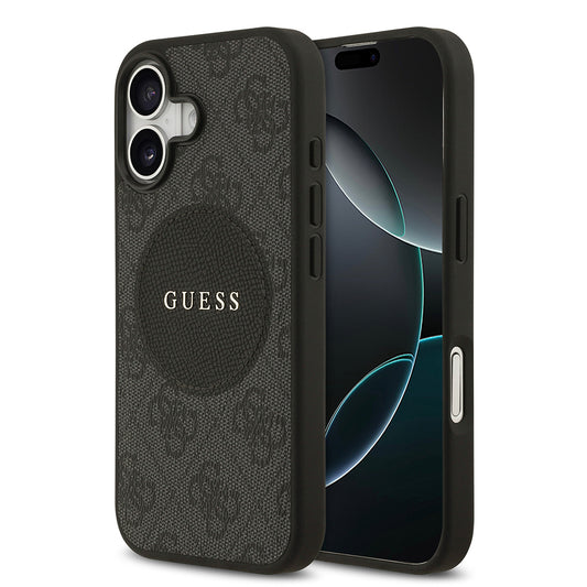 iPhone 17 Kılıf Guess Orjinal Lisanslı M-safe Şarj Özellikli Yazı Logolu Circle Classic Kapak