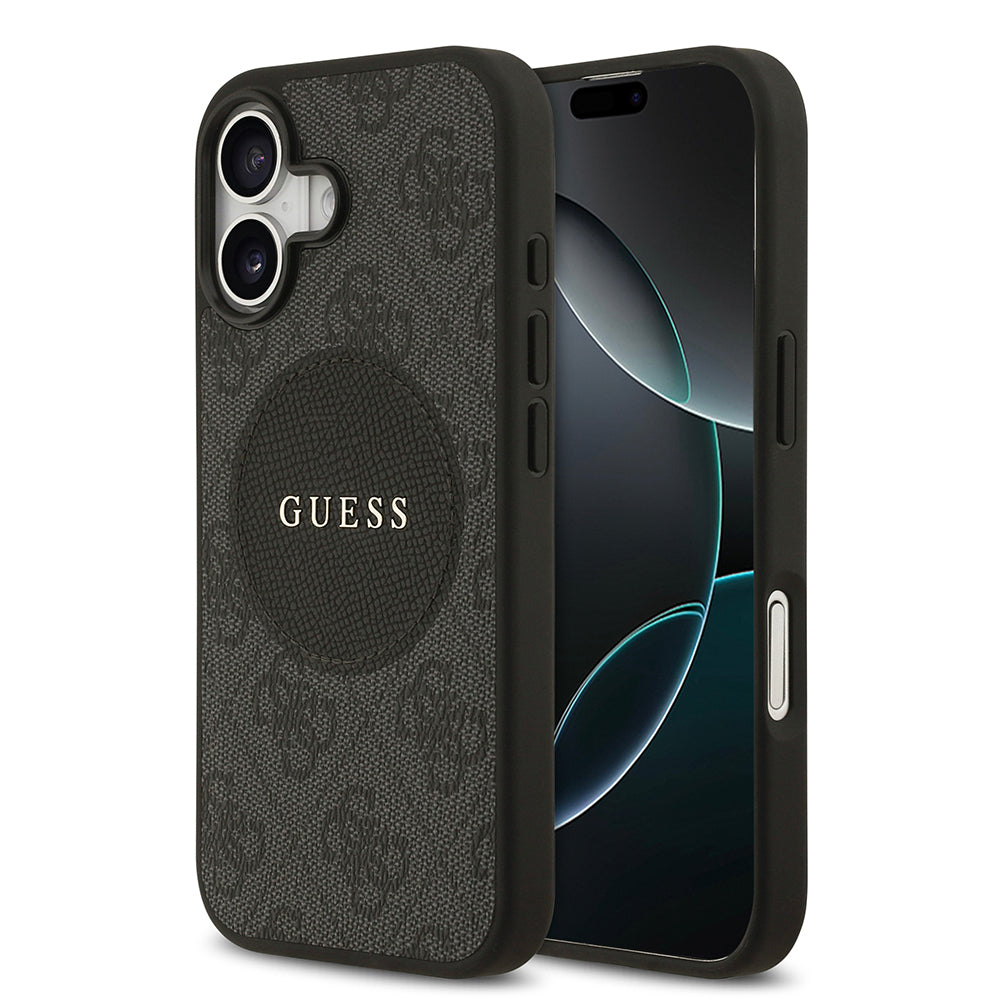 iPhone 17 Kılıf Guess Orjinal Lisanslı M-safe Şarj Özellikli Yazı Logolu Circle Classic Kapak