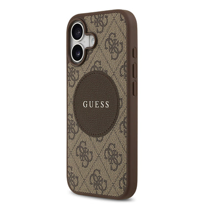 iPhone 17 Kılıf Guess Orjinal Lisanslı M-safe Şarj Özellikli Yazı Logolu Circle Classic Kapak