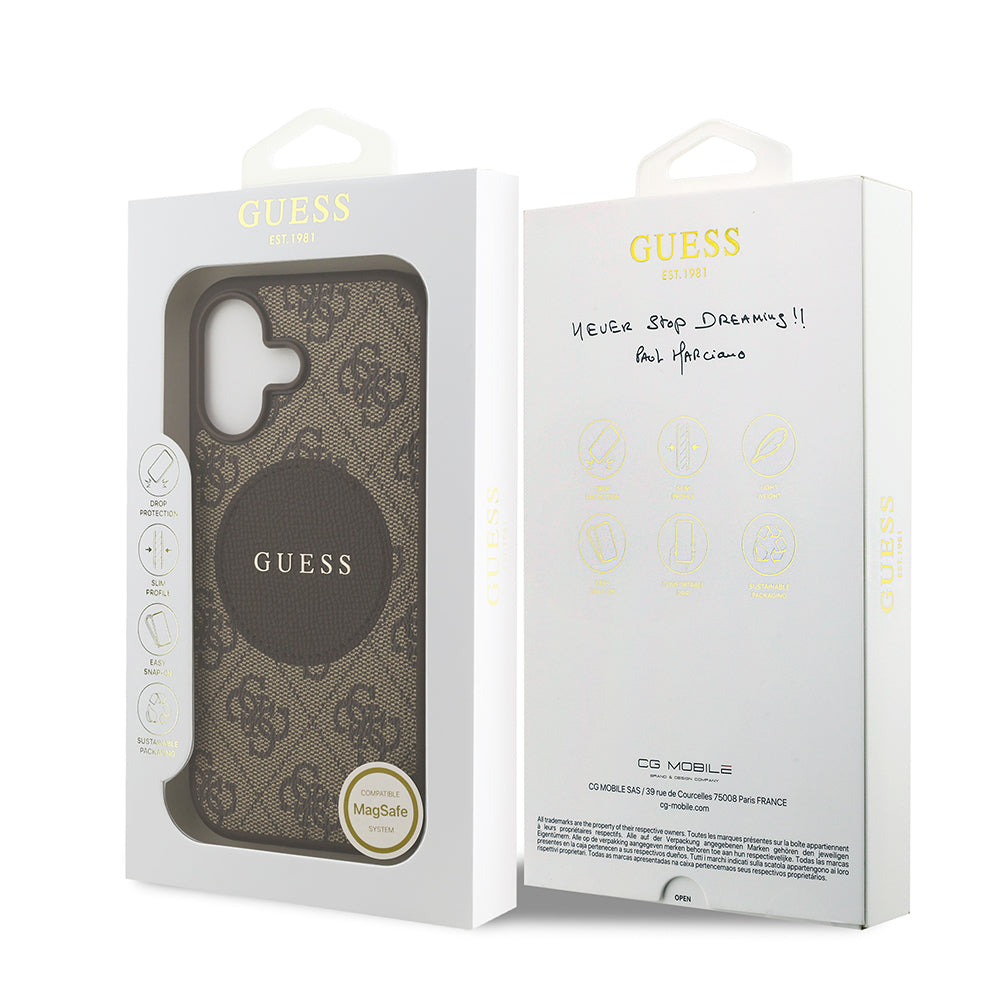 iPhone 17 Kılıf Guess Orjinal Lisanslı M-safe Şarj Özellikli Yazı Logolu Circle Classic Kapak