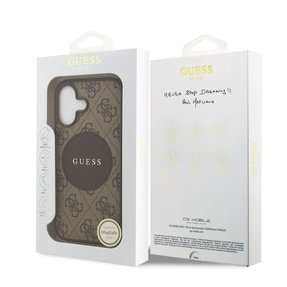iPhone 17 Kılıf Guess Orjinal Lisanslı M-safe Şarj Özellikli Yazı Logolu Circle Classic Kapak