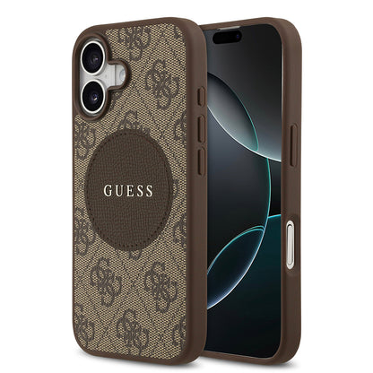 iPhone 17 Kılıf Guess Orjinal Lisanslı M-safe Şarj Özellikli Yazı Logolu Circle Classic Kapak