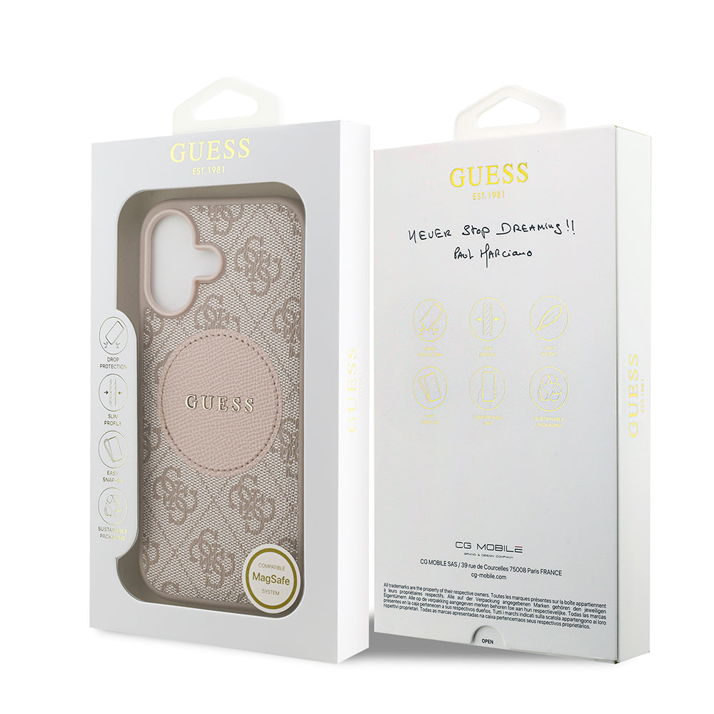 iPhone 17 Kılıf Guess Orjinal Lisanslı M-safe Şarj Özellikli Yazı Logolu Circle Classic Kapak