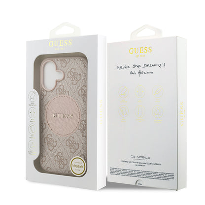 iPhone 17 Kılıf Guess Orjinal Lisanslı M-safe Şarj Özellikli Yazı Logolu Circle Classic Kapak
