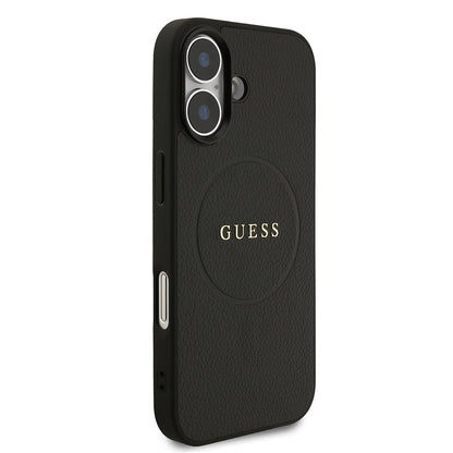 iPhone 17 Kılıf Guess Orjinal Lisanslı M-safe Şarj Özellikli Yazı Logolu PU Deri Kapak