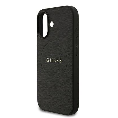 iPhone 17 Kılıf Guess Orjinal Lisanslı M-safe Şarj Özellikli Yazı Logolu PU Deri Kapak