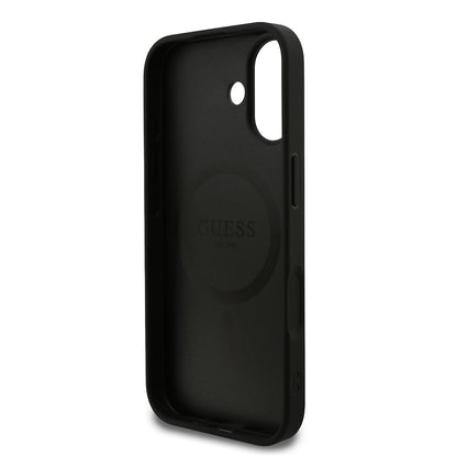 iPhone 17 Kılıf Guess Orjinal Lisanslı M-safe Şarj Özellikli Yazı Logolu PU Deri Kapak