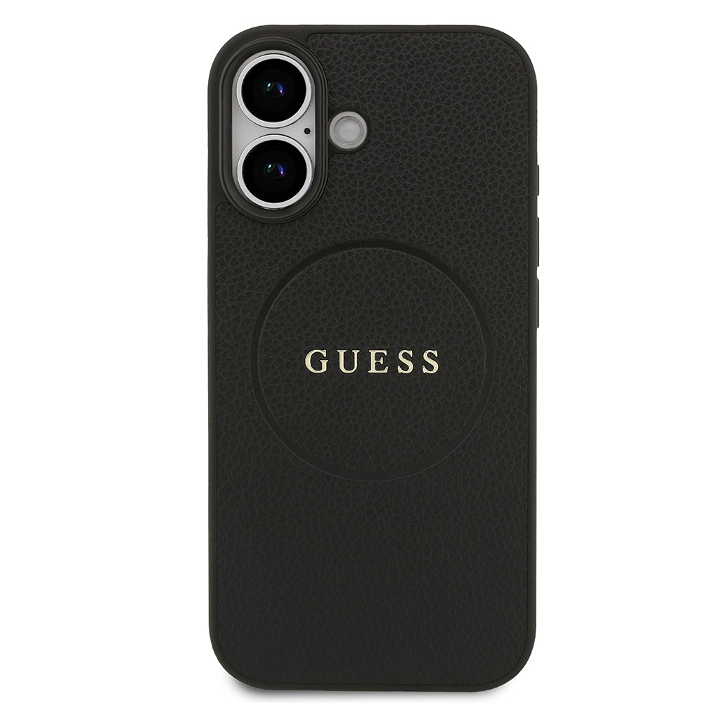 iPhone 17 Kılıf Guess Orjinal Lisanslı M-safe Şarj Özellikli Yazı Logolu PU Deri Kapak