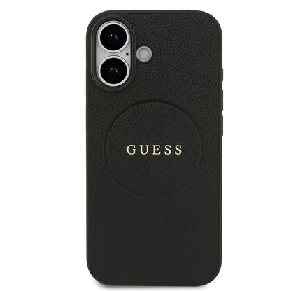 iPhone 17 Kılıf Guess Orjinal Lisanslı M-safe Şarj Özellikli Yazı Logolu PU Deri Kapak