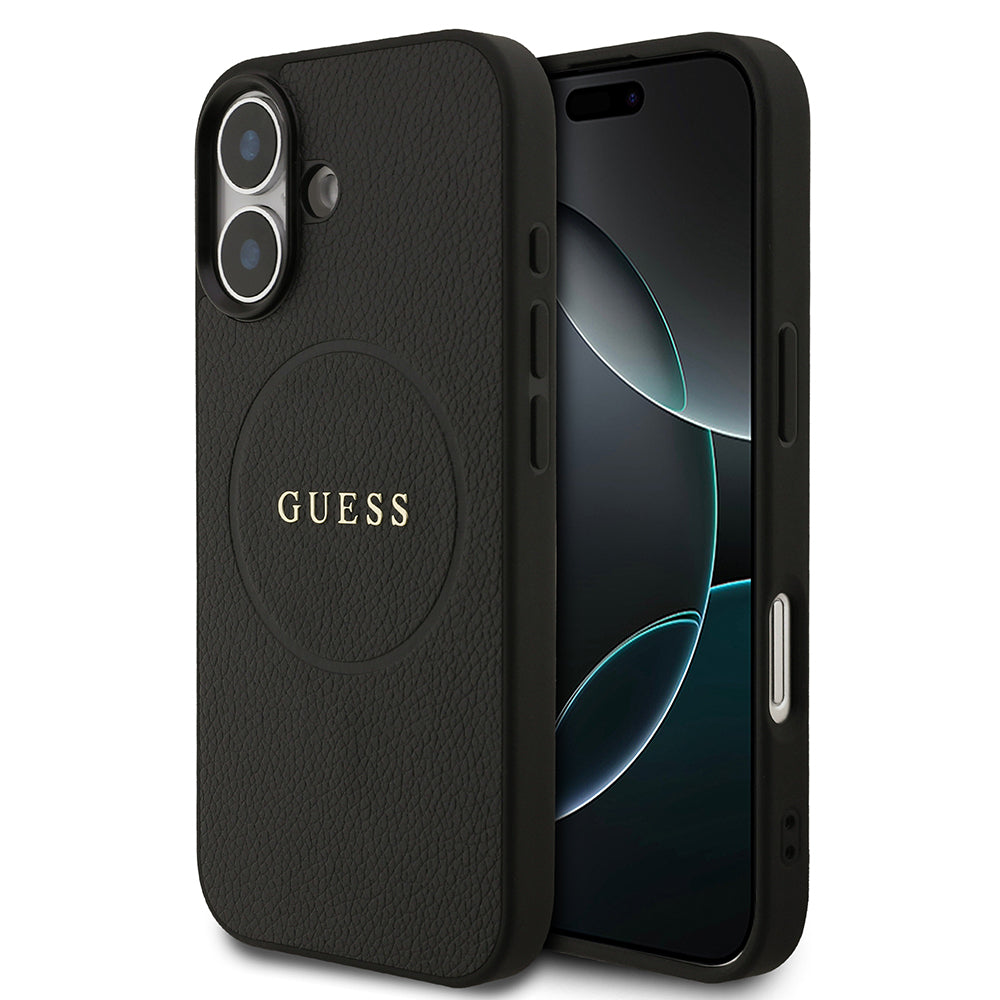 iPhone 17 Kılıf Guess Orjinal Lisanslı M-safe Şarj Özellikli Yazı Logolu PU Deri Kapak