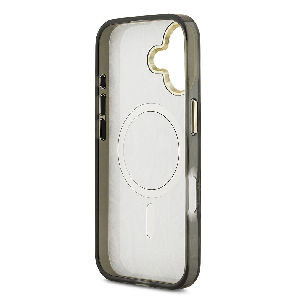 iPhone 17 Kılıf Guess Orjinal Lisanslı M-safe Şarj Özellikli Yazı Logolu Python Desenli Kapak