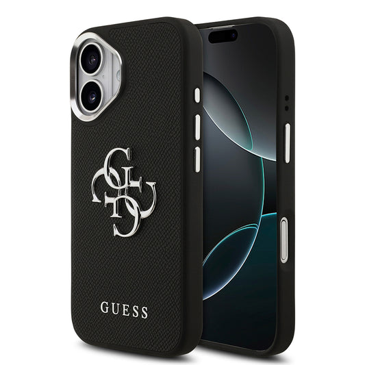 iPhone 17 Kılıf Guess Orjinal Lisanslı PU Deri 4G Büyük Metal Logo Dizaynlı Kapak