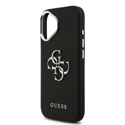 iPhone 17 Kılıf Guess Orjinal Lisanslı PU Deri 4G Büyük Metal Logo Dizaynlı Kapak