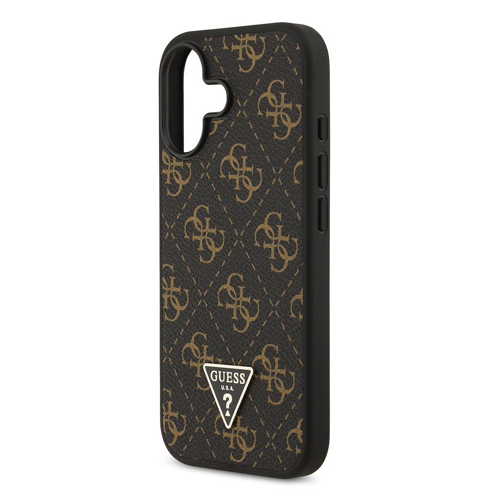 iPhone 17 Kılıf Guess Orjinal Lisanslı PU Deri 4G Desenli Üçgen Logolu Kapak