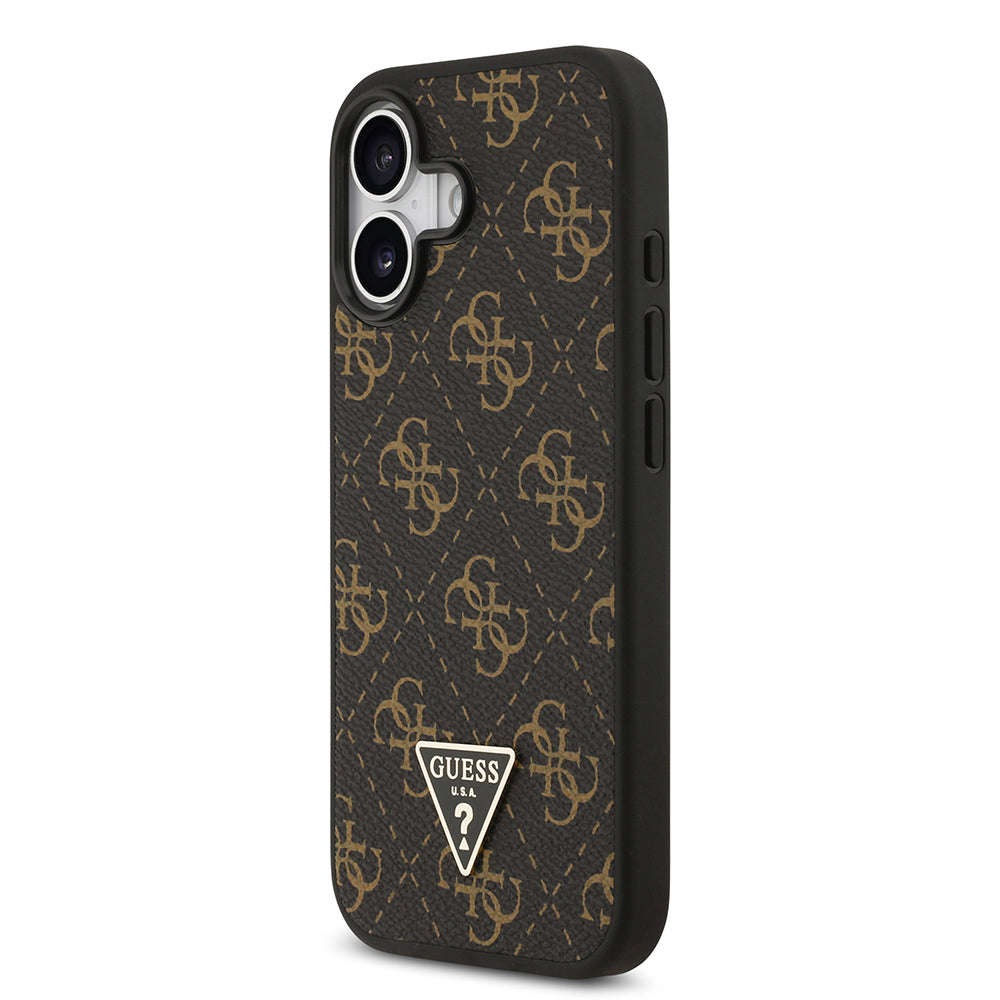 iPhone 17 Kılıf Guess Orjinal Lisanslı PU Deri 4G Desenli Üçgen Logolu Kapak