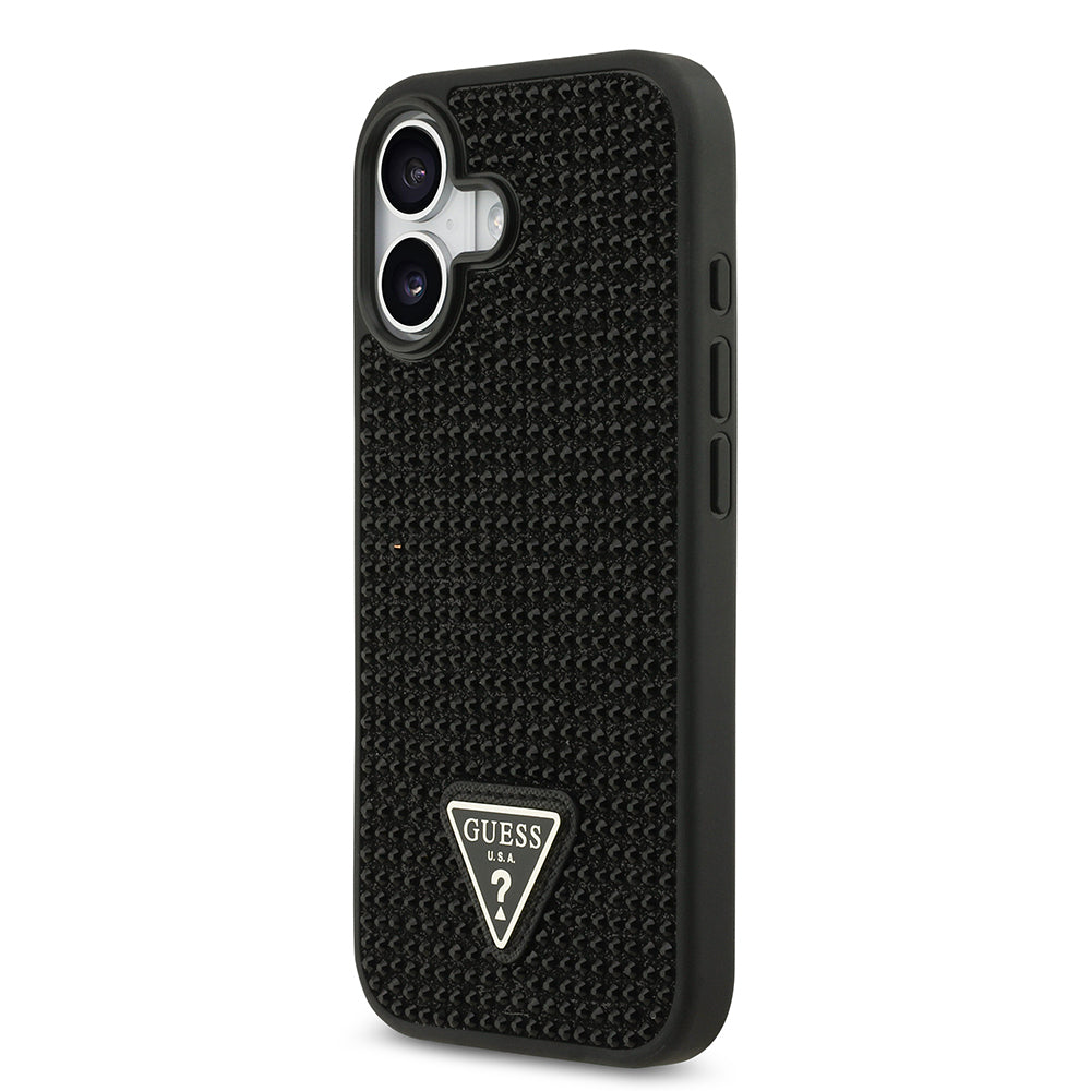 iPhone 17 Kılıf Guess Orjinal Lisanslı Taşlı Arka Yüzey Üçgen Logolu Kapak