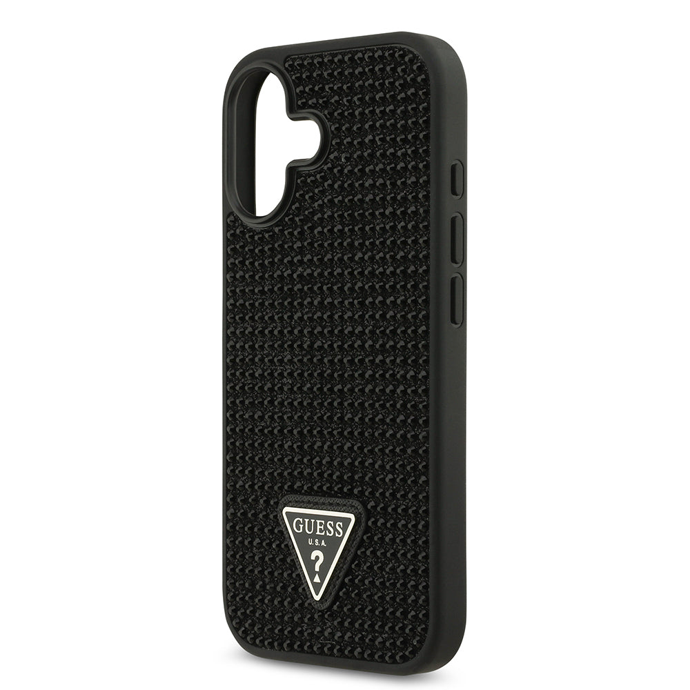 iPhone 17 Kılıf Guess Orjinal Lisanslı Taşlı Arka Yüzey Üçgen Logolu Kapak