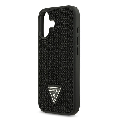 iPhone 17 Kılıf Guess Orjinal Lisanslı Taşlı Arka Yüzey Üçgen Logolu Kapak