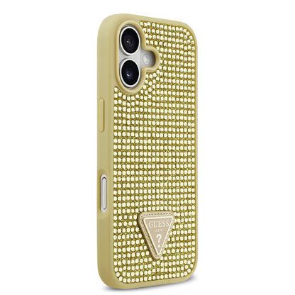 iPhone 17 Kılıf Guess Orjinal Lisanslı Taşlı Arka Yüzey Üçgen Logolu Kapak