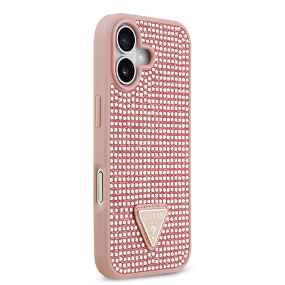 iPhone 17 Kılıf Guess Orjinal Lisanslı Taşlı Arka Yüzey Üçgen Logolu Kapak