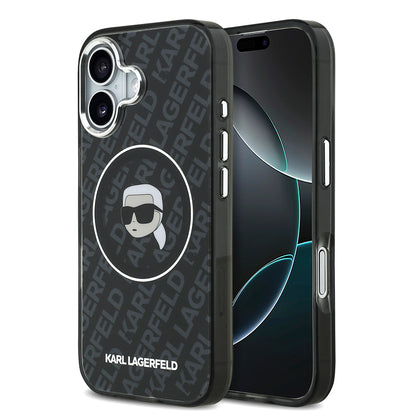 iPhone 17 Kılıf Karl Lagerfeld Orjinal Lisanslı IML Baskılı KL Heads Kapak
