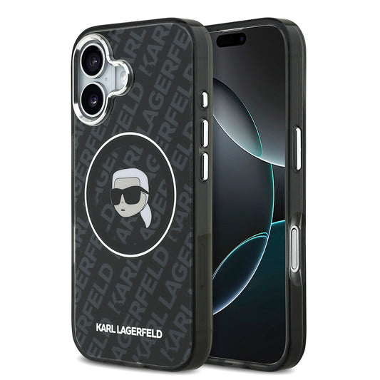 iPhone 17 Kılıf Karl Lagerfeld Orjinal Lisanslı IML Baskılı KL Heads Kapak