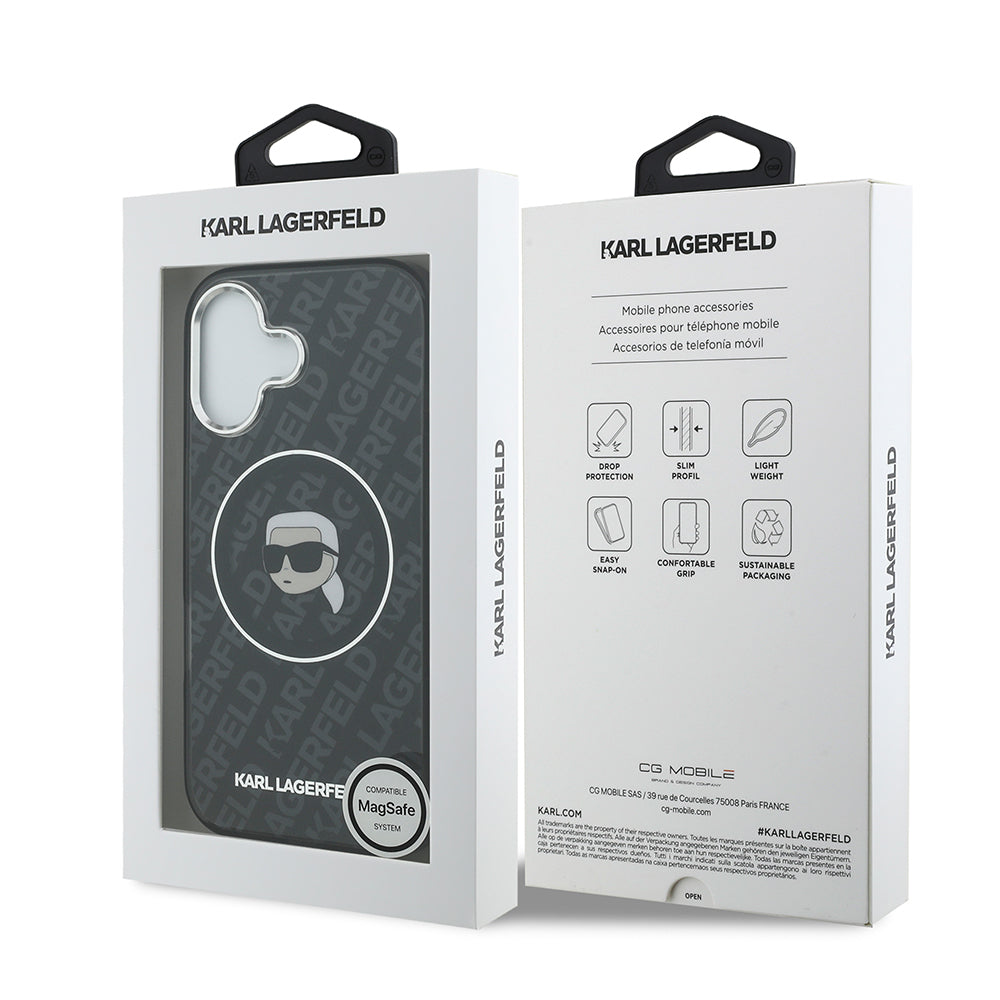 iPhone 17 Kılıf Karl Lagerfeld Orjinal Lisanslı IML Baskılı KL Heads Kapak