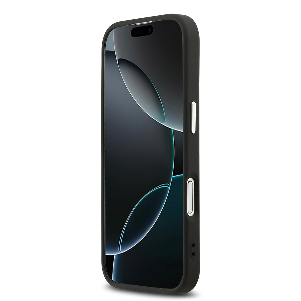 iPhone 17 Kılıf Karl Lagerfeld Orjinal Lisanslı M-safe Şarj Özellikli Delikli Tasarım Metal Logolu PU Deri Kapak