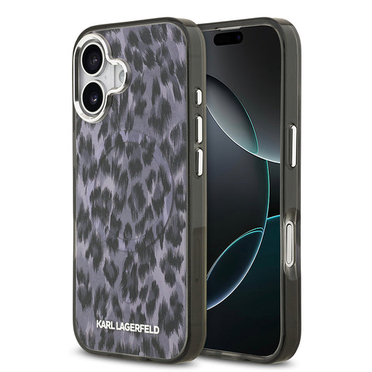 iPhone 17 Kılıf Karl Lagerfeld Orjinal Lisanslı M-safe Şarj Özellikli IML Leopar Baskılı Kapak