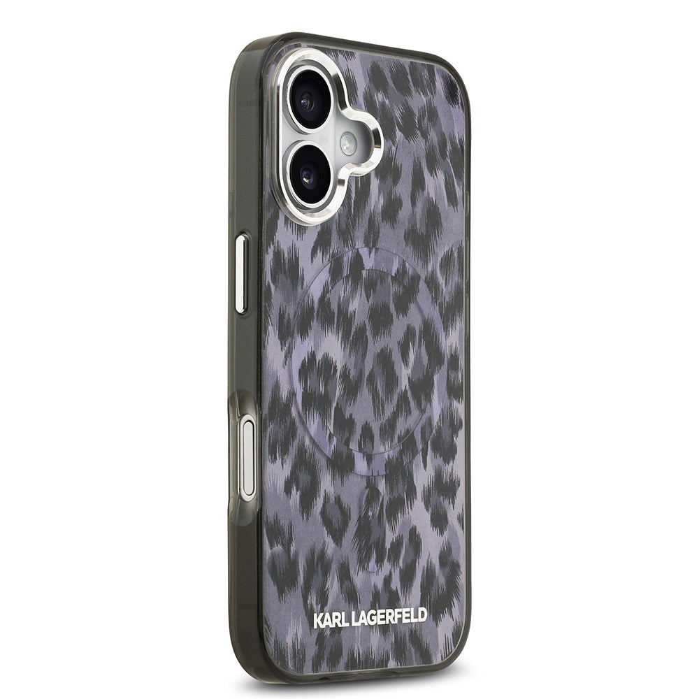iPhone 17 Kılıf Karl Lagerfeld Orjinal Lisanslı M-safe Şarj Özellikli IML Leopar Baskılı Kapak