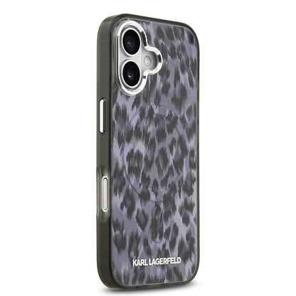 iPhone 17 Kılıf Karl Lagerfeld Orjinal Lisanslı M-safe Şarj Özellikli IML Leopar Baskılı Kapak