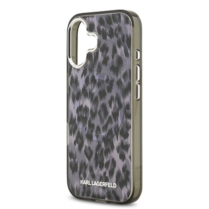 iPhone 17 Kılıf Karl Lagerfeld Orjinal Lisanslı M-safe Şarj Özellikli IML Leopar Baskılı Kapak