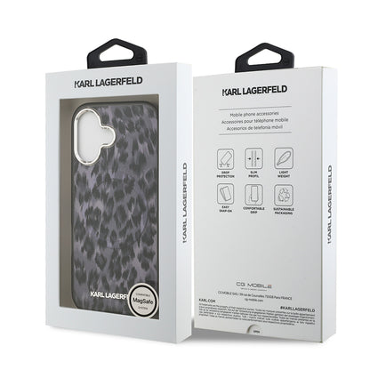 iPhone 17 Kılıf Karl Lagerfeld Orjinal Lisanslı M-safe Şarj Özellikli IML Leopar Baskılı Kapak