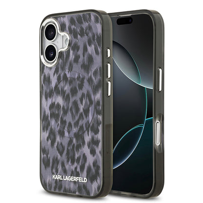 iPhone 17 Kılıf Karl Lagerfeld Orjinal Lisanslı M-safe Şarj Özellikli IML Leopar Baskılı Kapak