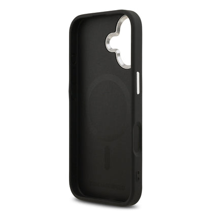 iPhone 17 Kılıf Karl Lagerfeld Orjinal Lisanslı M-safe Şarj Özellikli Metal Kamera ve Buton Tasarımlı Choupette PU Deri Kapak