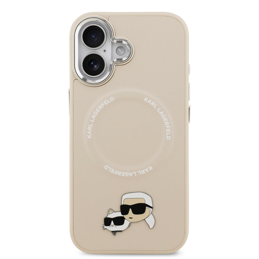 iPhone 17 Kılıf Karl Lagerfeld Orjinal Lisanslı M-safe Şarj Özellikli Metal Kamera ve Buton Tasarımlı K&C PU Deri Kapak