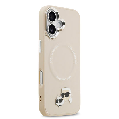 iPhone 17 Kılıf Karl Lagerfeld Orjinal Lisanslı M-safe Şarj Özellikli Metal Kamera ve Buton Tasarımlı K&C PU Deri Kapak