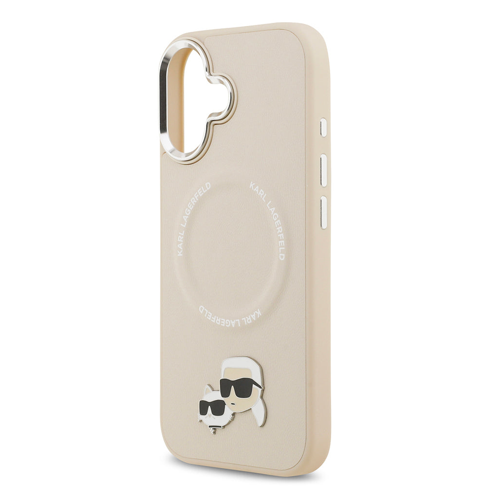 iPhone 17 Kılıf Karl Lagerfeld Orjinal Lisanslı M-safe Şarj Özellikli Metal Kamera ve Buton Tasarımlı K&C PU Deri Kapak