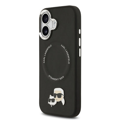 iPhone 17 Kılıf Karl Lagerfeld Orjinal Lisanslı M-safe Şarj Özellikli Metal Kamera ve Buton Tasarımlı K&C PU Deri Kapak
