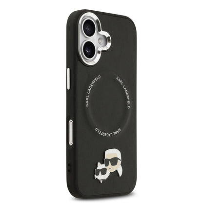 iPhone 17 Kılıf Karl Lagerfeld Orjinal Lisanslı M-safe Şarj Özellikli Metal Kamera ve Buton Tasarımlı K&C PU Deri Kapak