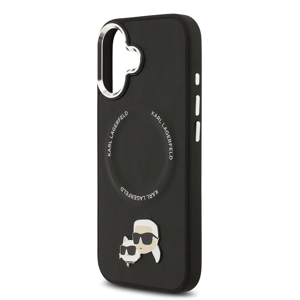 iPhone 17 Kılıf Karl Lagerfeld Orjinal Lisanslı M-safe Şarj Özellikli Metal Kamera ve Buton Tasarımlı K&C PU Deri Kapak