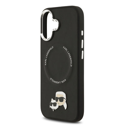 iPhone 17 Kılıf Karl Lagerfeld Orjinal Lisanslı M-safe Şarj Özellikli Metal Kamera ve Buton Tasarımlı K&C PU Deri Kapak