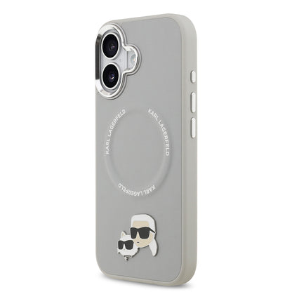 iPhone 17 Kılıf Karl Lagerfeld Orjinal Lisanslı M-safe Şarj Özellikli Metal Kamera ve Buton Tasarımlı K&C PU Deri Kapak