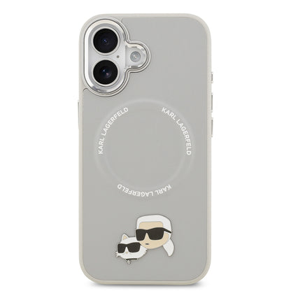 iPhone 17 Kılıf Karl Lagerfeld Orjinal Lisanslı M-safe Şarj Özellikli Metal Kamera ve Buton Tasarımlı K&C PU Deri Kapak