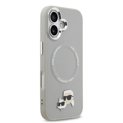 iPhone 17 Kılıf Karl Lagerfeld Orjinal Lisanslı M-safe Şarj Özellikli Metal Kamera ve Buton Tasarımlı K&C PU Deri Kapak