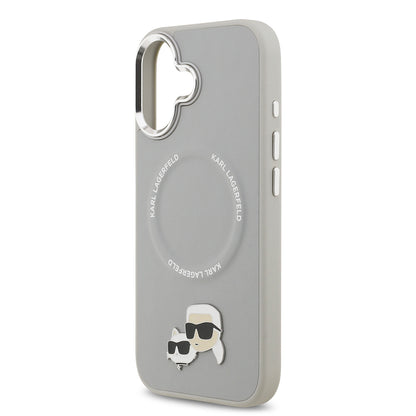 iPhone 17 Kılıf Karl Lagerfeld Orjinal Lisanslı M-safe Şarj Özellikli Metal Kamera ve Buton Tasarımlı K&C PU Deri Kapak