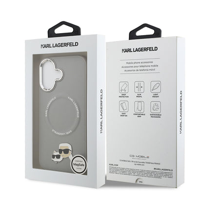 iPhone 17 Kılıf Karl Lagerfeld Orjinal Lisanslı M-safe Şarj Özellikli Metal Kamera ve Buton Tasarımlı K&C PU Deri Kapak