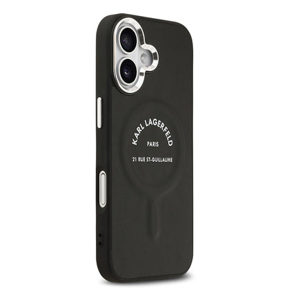 iPhone 17 Kılıf Karl Lagerfeld Orjinal Lisanslı M-safe Şarj Özellikli Metal Kamera ve Buton Tasarımlı Paris RSG PU Deri Kapak