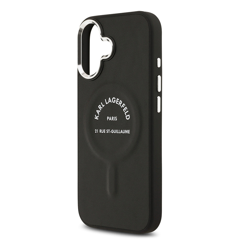 iPhone 17 Kılıf Karl Lagerfeld Orjinal Lisanslı M-safe Şarj Özellikli Metal Kamera ve Buton Tasarımlı Paris RSG PU Deri Kapak