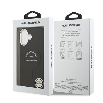 iPhone 17 Kılıf Karl Lagerfeld Orjinal Lisanslı M-safe Şarj Özellikli Metal Kamera ve Buton Tasarımlı Paris RSG PU Deri Kapak